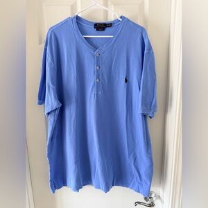 Ralph Lauren Light Blue Short Sleeve Henley Tee 1XB